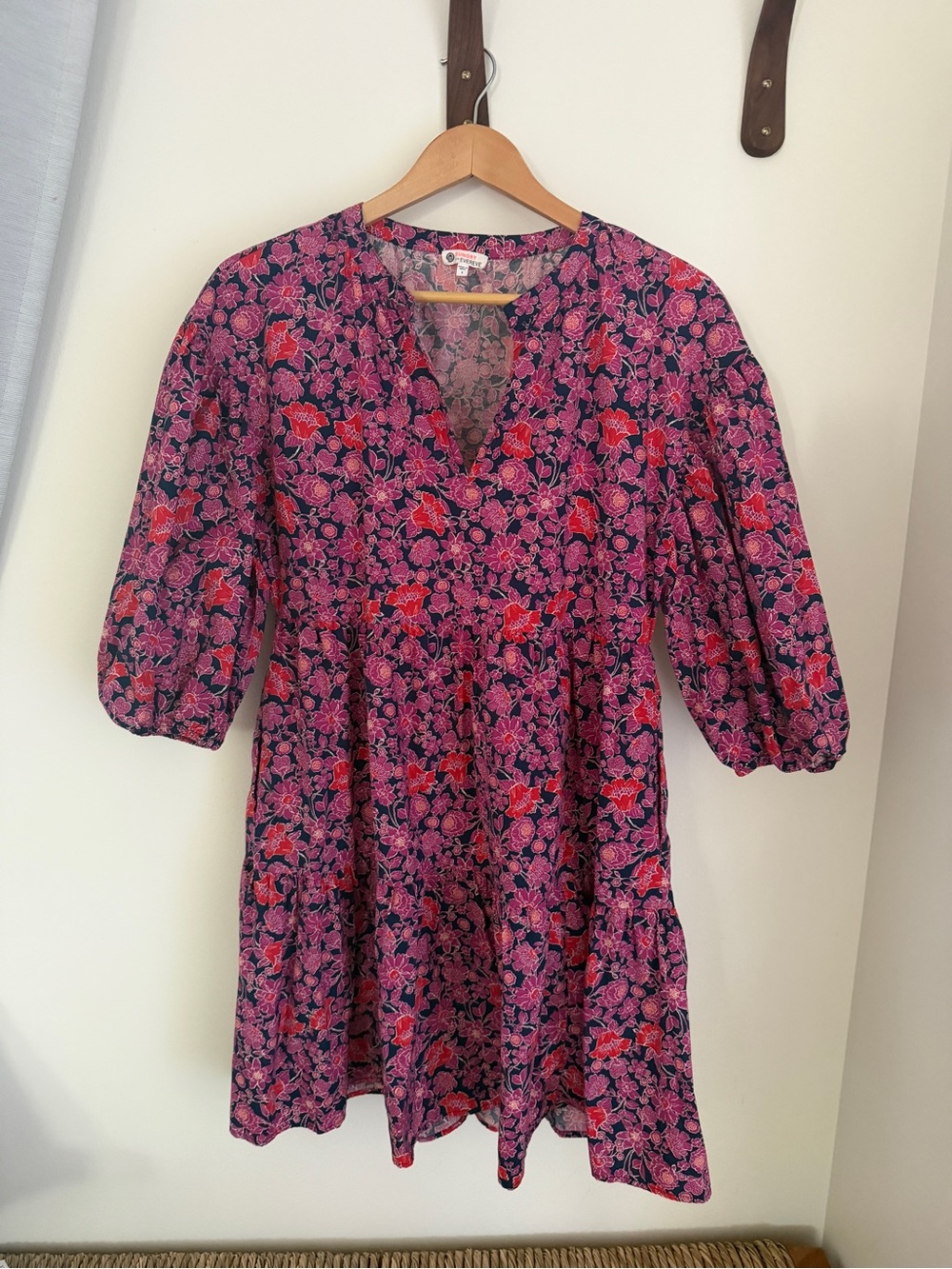 Sundry for Evereve Floral Puff Sleeve Mini Dress S